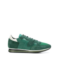 Sneakers basse in pelle scamosciata verdi di Philippe Model