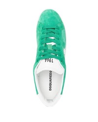 Sneakers basse in pelle scamosciata verdi di DSQUARED2