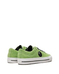 Sneakers basse in pelle scamosciata verdi di Converse