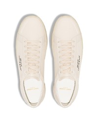 Sneakers basse in pelle stampate beige di Saint Laurent