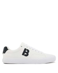 Sneakers basse in pelle stampate bianche e nere di BOSS