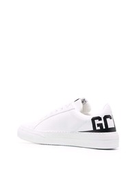 Sneakers basse in pelle stampate bianche e nere di Gcds