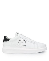 Sneakers basse in pelle stampate bianche e nere di Karl Lagerfeld