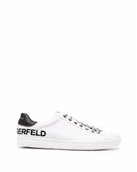Sneakers basse in pelle stampate bianche e nere di Karl Lagerfeld