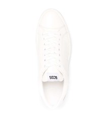 Sneakers basse in pelle stampate bianche e nere di Gcds
