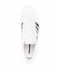 Sneakers basse in pelle stampate bianche e nere di DSQUARED2
