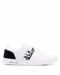 Sneakers basse in pelle stampate bianche e nere di Napapijri