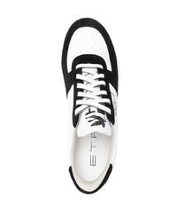 Sneakers basse in pelle stampate bianche e nere di Etro