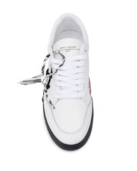 Sneakers basse in pelle stampate bianche e nere di Off-White