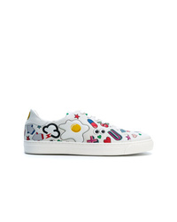 Sneakers basse in pelle stampate bianche di Anya Hindmarch