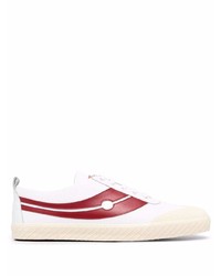 Sneakers basse in pelle stampate bianche di Bally