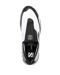 Sneakers basse in pelle stampate bianche di Comme des Garcons
