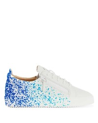 Sneakers basse in pelle stampate bianche di Giuseppe Zanotti