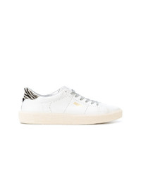 Sneakers basse in pelle stampate bianche di Golden Goose Deluxe Brand