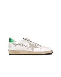 Sneakers basse in pelle stampate bianche di Golden Goose Deluxe Brand