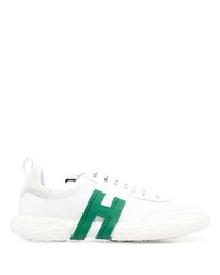 Sneakers basse in pelle stampate bianche di Hogan