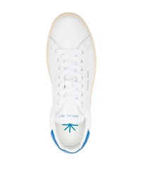 Sneakers basse in pelle stampate bianche di Manuel Ritz