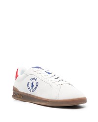 Sneakers basse in pelle stampate bianche di Polo Ralph Lauren