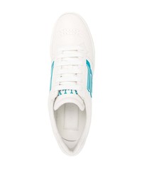 Sneakers basse in pelle stampate bianche di Bally