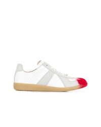 Sneakers basse in pelle stampate bianche di Maison Margiela