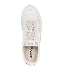 Sneakers basse in pelle stampate bianche di AUTRY