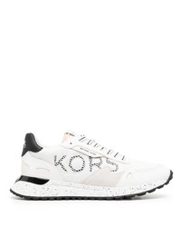 Sneakers basse in pelle stampate bianche di Michael Kors