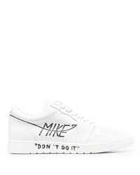 Sneakers basse in pelle stampate bianche di MIKE