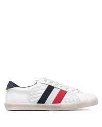 Sneakers basse in pelle stampate bianche di Moncler