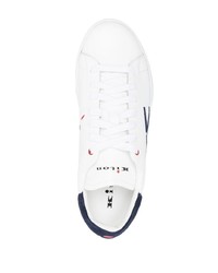Sneakers basse in pelle stampate bianche di Kiton