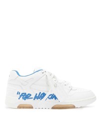 Sneakers basse in pelle stampate bianche di Off-White