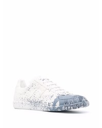 Sneakers basse in pelle stampate bianche di Maison Margiela