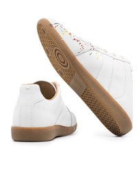 Sneakers basse in pelle stampate bianche di Maison Margiela