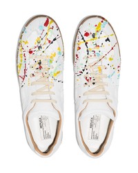 Sneakers basse in pelle stampate bianche di Maison Margiela