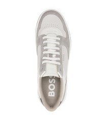 Sneakers basse in pelle stampate bianche di BOSS