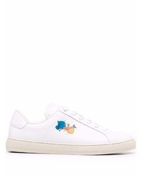 Sneakers basse in pelle stampate bianche di Paul Smith