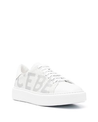 Sneakers basse in pelle stampate bianche di Iceberg
