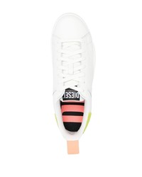 Sneakers basse in pelle stampate bianche di Diesel