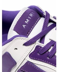Sneakers basse in pelle stampate bianche di Amiri