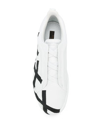Sneakers basse in pelle stampate bianche di Ermenegildo Zegna