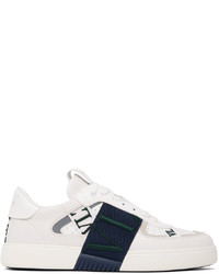 Sneakers basse in pelle stampate bianche di Valentino Garavani
