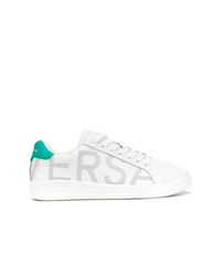 Sneakers basse in pelle stampate bianche di Versace Jeans