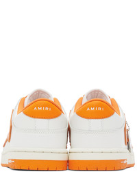 Sneakers basse in pelle stampate bianche di Amiri