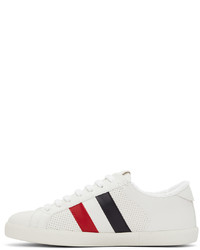 Sneakers basse in pelle stampate bianche di Moncler