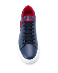 Sneakers basse in pelle stampate blu scuro di Philipp Plein