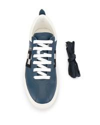 Sneakers basse in pelle stampate blu scuro di Bally