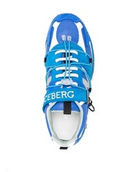Sneakers basse in pelle stampate blu di Iceberg