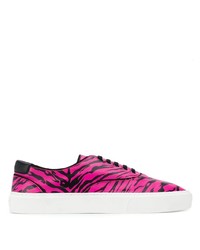 Sneakers basse in pelle stampate fucsia