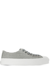 Sneakers basse in pelle stampate grigie di Givenchy