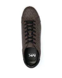 Sneakers basse in pelle stampate marrone scuro di MICHAEL Michael Kors