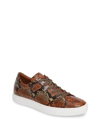 Sneakers basse in pelle stampate marroni